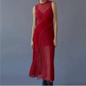 Urban Outfitters Red Lace and slip Dress
